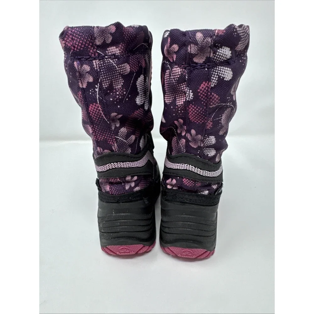 Kamik Snow Boots Winter Boots 10 Purple Pink Floral‎ Print Waterproof Warm Kids